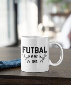 Futbalový Hrnček Futbal je v mojej DNA - biely