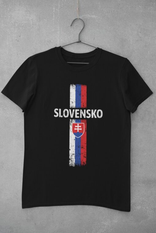 Tricko Slovensko s vlajkou cierne